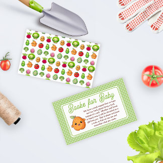Cartão De Informações Livros para Chás de Bebê Little Sprout Baby Shower
