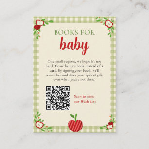 Cartão De Informações Livros para Chuvinha de Bebê Apple of Our Eye Pedi