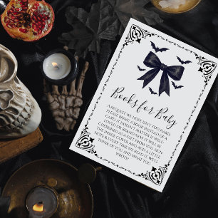 Cartão De Informações Livros para Chuvinha de Bebê de Halloween Morcegos