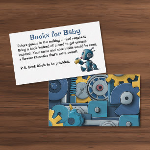 Cartão De Informações Livros para Engrenagens do Bebê Robô