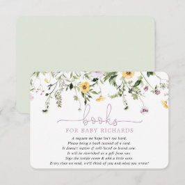 Cartão De Informações Livros para flores primaveras silvestres de lavand