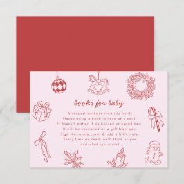 Cartão De Informações Livros para menina bebê natal caprichoso inverno