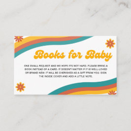 Cartão De Informações Livros para o Baby Boho Retro Sunshine Chá de fral