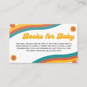 Cartão De Informações Livros para o Baby Boho Retro Sunshine Chá de fral