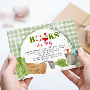Cartão De Informações Livros para o Bebê Chuvinha Verde Caça Festa de Be