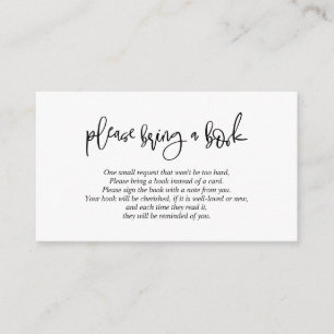 Cartão De Informações Livros para o bebê, Creative Black Script