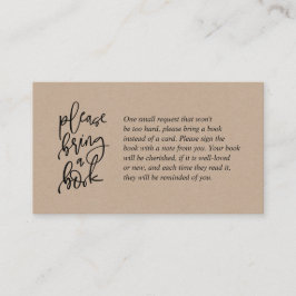 Cartão De Informações Livros para o bebê, Creative rustic kraft Script