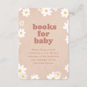 Cartão De Informações Livros para o Bebê Flores Retrô Chá de Bebê