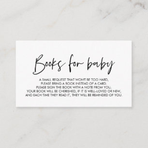 Cartão De Informações Livros para o bebê, Fonte Minimalista Moderna Encl
