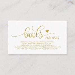 Cartão De Informações Livros para o bebê, Manuscrito em ouro