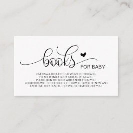 Cartão De Informações Livros para o bebê, Manuscrito Preto