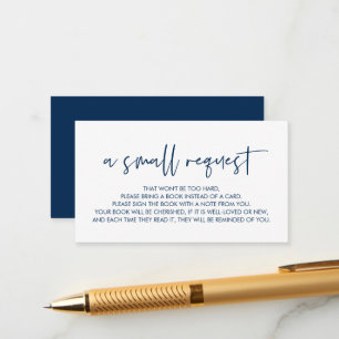 Cartão De Informações Livros para o bebê, Marinho mínimo moderno azul