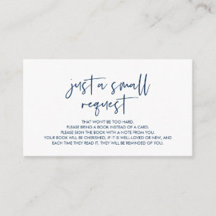 Cartão De Informações Livros para o bebê, Marinho Moderno Minimalista Az