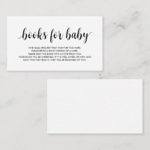 Cartão De Informações Livros para o bebê, Modern Cute Black Script Enclo