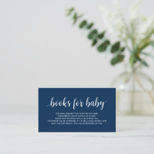 Cartão De Informações Livros para o bebê, moderno Marinho branco, Blue S