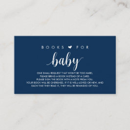 Cartão De Informações Livros para o bebê, moderno Marinho branco, Blue S