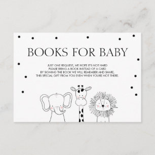 Cartão De Informações Livros para o bebê Traga um livro Animais da Savan