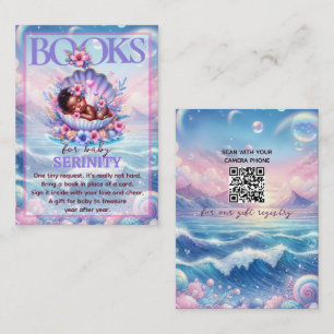 Cartão De Informações Livros para o Chá de Bebê Pastel Seashell Baby