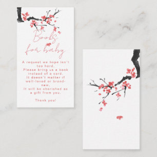 Cartão De Informações Livros para o Chá de Bebê Rosa em Flor da Bebê Blo