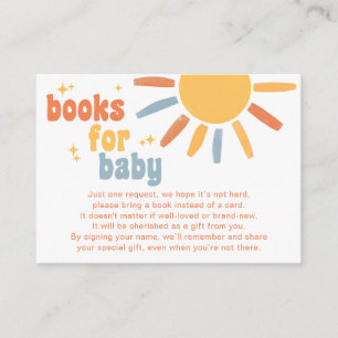 Cartão De Informações Livros Para o Chá de Bebê Sunshine Baby