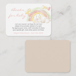 Cartão De Informações Livros para o Chá de fraldas Bebê Arco-Íris e Estr