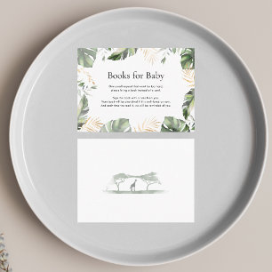 Cartão De Informações Livros para o Chá de fraldas Safari de Palma Tropi