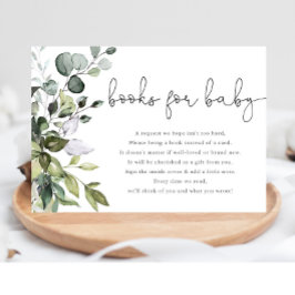 Cartão De Informações Livros para o chá de fraldas verde-bebê neutro em 
