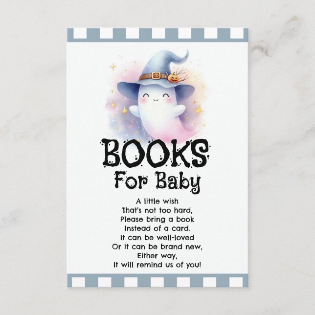 Cartão De Informações Livros para o Fantasma Bebê (Frente)