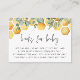 Cartão De Informações Livros para o Inserto da Festa de Baby Bee
