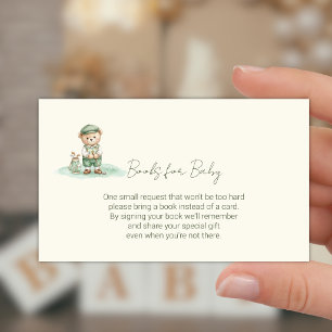 Cartão De Informações Livros para o Ursinho Golfe Bebê Fofo