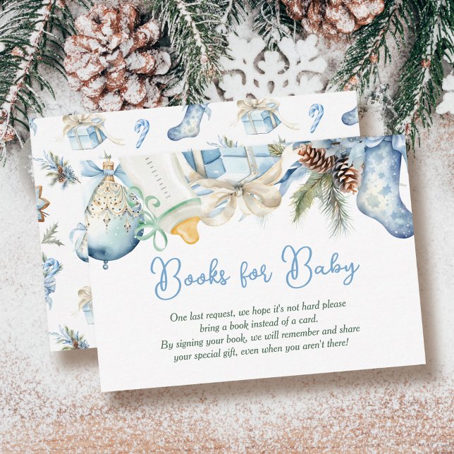 Cartão De Informações Livros para Papais noeis de Natal para Bebê Chá de (Criador carregado)