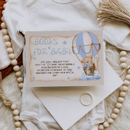 Cartão De Informações Livros para Ursinho de Pelúcia Azul Boho Bebê