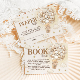 Cartão De Informações Livros para Urso de Pelúcia Bebê Balões Boho