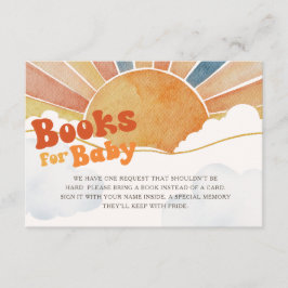Cartão De Informações Livros Retro Sunshine para o Chá de Bebê Bebê