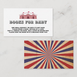 Cartão De Informações Livros Retroativos De Circo Vintage Para Chá de fr