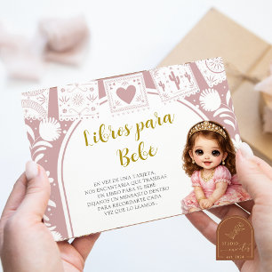 Cartão De Informações Livros Rosa Es Nina para Bebê