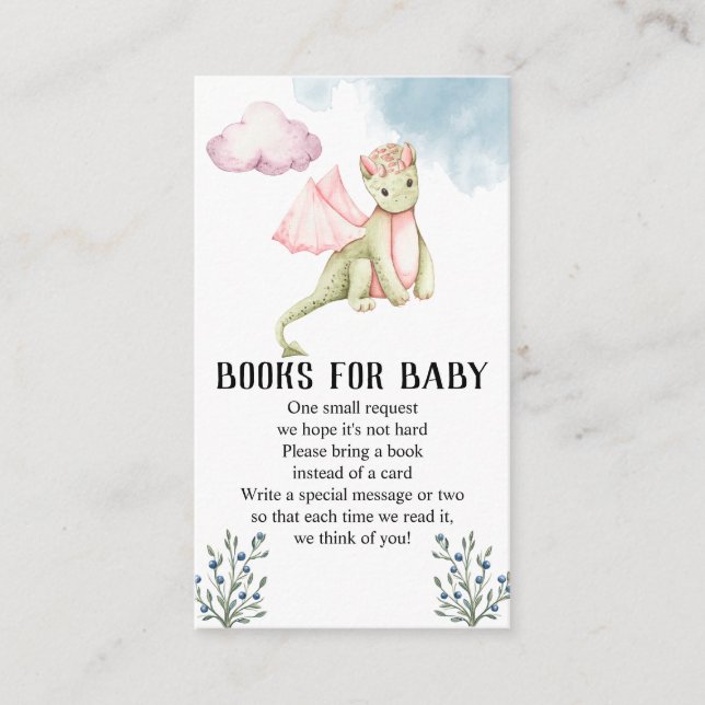 Cartão De Informações Livros Russos De Chá de fraldas De Dragão Para Beb (Frente)