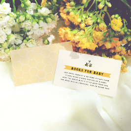 Cartão De Informações Livros Rustic Bee Chá de fraldas para Bebê