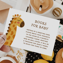 Cartão De Informações Livros Safari Girafa para Bebê | Chá de Bebê do Ju
