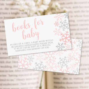 Cartão De Informações Livros Snowflake Winter Girl Para Chá de Bebê