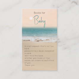 Cartão De Informações Livros sobre Tema da Praia para o Chá de fraldas