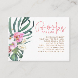 Cartão De Informações Livros Tropicais Para Pedido De Bebê Gabinete C