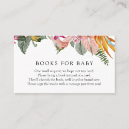 Cartão De Informações Livros tropicais para receptáculo de bebês