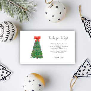 Cartão De Informações Livros verdes de neve de Natal para bebê