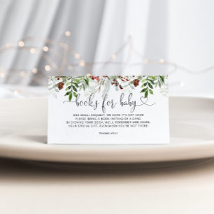 Cartão De Informações Livros verdes de neve de Natal para o bilhete de b