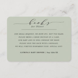 Cartão De Informações Livros Verdes Elegantes Eucalyptus para Pedido de 