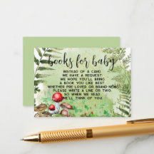 Livros verdes para Chá de fraldas em Cogumelos Flo