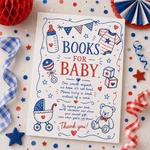Cartão De Informações Livros Vermelhos Brancos Devidos para Bebê