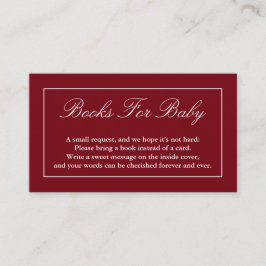 Cartão De Informações Livros Vermelhos Clássicos Minimalistas Para Bebê