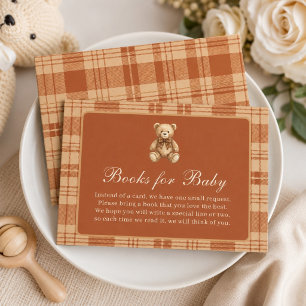 Cartão De Informações Livros Xadrez Clássicos Preppy para Bebê Urso de P